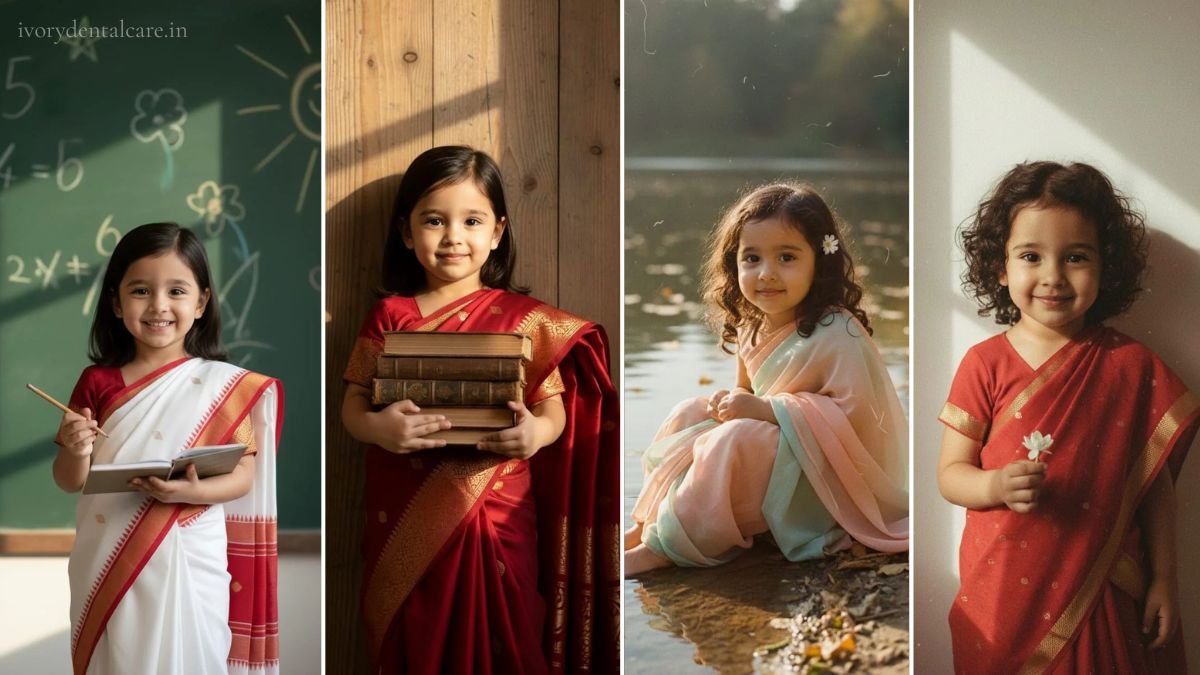 Baby Girl Saree Vintage Look Ai Prompt